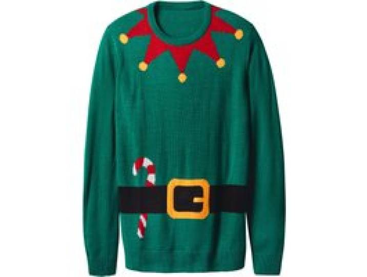 ESMARA MEN Pull-over de Noël premium pour homme avec effet LED et musique / Pull-over de Noël premium avec effet LED. (Vert, XXL)