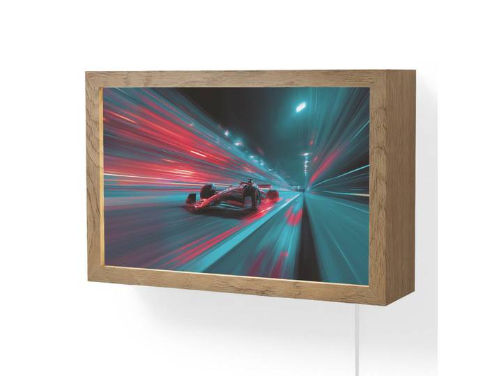 OnlyWow Wandleuchte - Rennwagen - Rot - Geschwindigkeit - 30x20 cm, Türkis, Holzwerkstoff, Rechteckig, LED integriert, 30x20x8 cm, Lampen & Leuchten, Innenbeleuchtung, Wandlampe