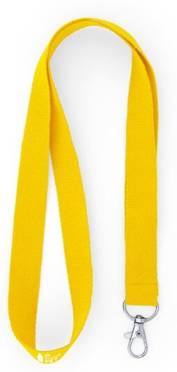 Lanyard personnalisable en RPET avec mousqueton Ecohost jaune TAILLE UNIQUE ADULTE