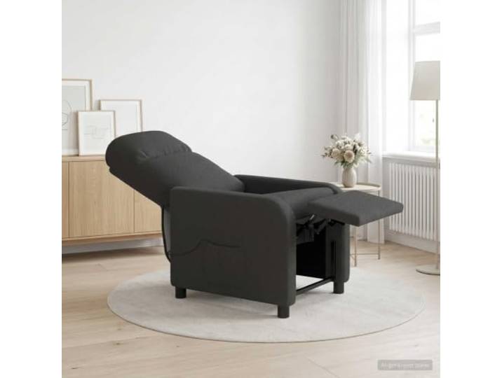 Relaxsessel Dunkelgrau Bouclé mit Neigungsmechanismus Bouclé-Stoff,verstellbare Neigung 115°-160°,Schaum-Faser-Polsterung,flache Armlehnen,stabile Beine