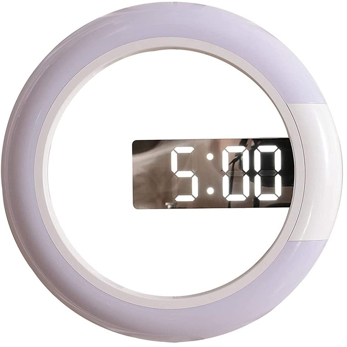 Store_7 Digitale LED-spiegel wandklok met afstandsbediening - 12 inch - Zwart