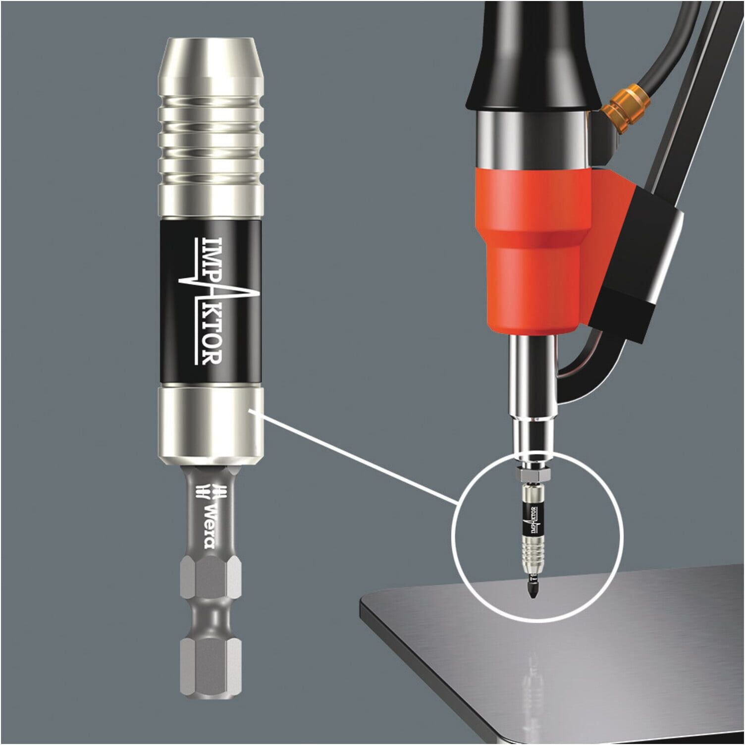 Wera 897/4 IMP Impaktor Halter mit Sprengring und Magnet, 1/4" x 75 mm (05057675001)