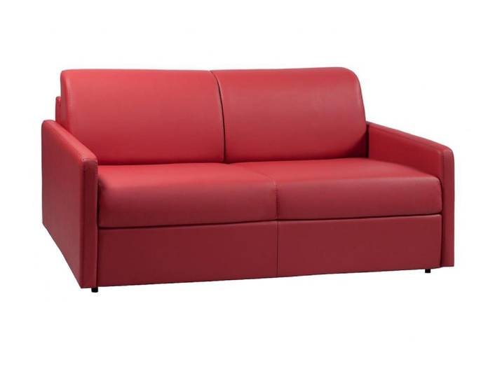 Canapé convertible simili 3 places rouge