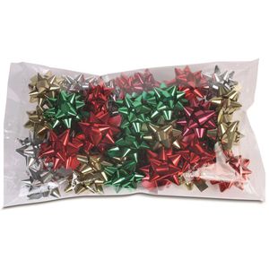 Präsent Geschenkschleife Mexico metallic, sortiert, PP, selbstklebend, Ø 75mm, 40 Stück