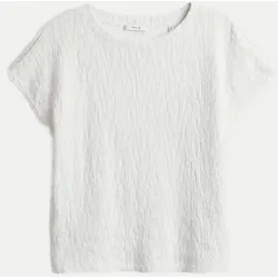 Jerseyshirt Sistruk mit Crinkle Effekt Weiß 36