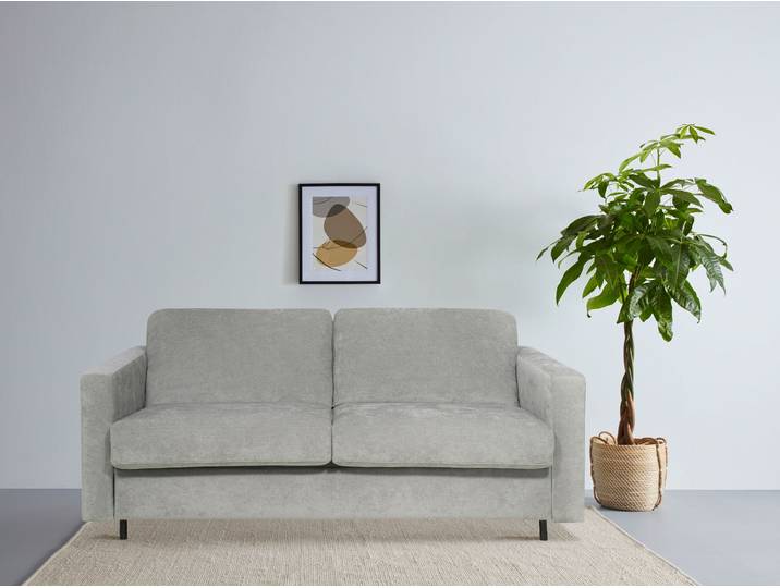 Schlafsofa GOODPRODUCT Virming , grau, B:188cm H:90cm T:98cm, 100% Polyester, Sofas, Schlafsofa, Dauerschlaf-Funktion mit Unterfederung und Matratze