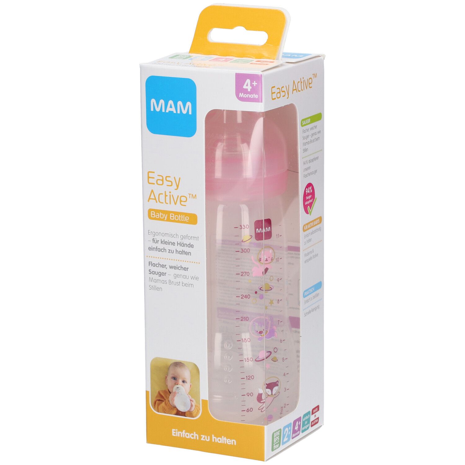 MAM Easy Active Zuigfles Girl 4 Maanden+ 330ml 330 ml Flaschen