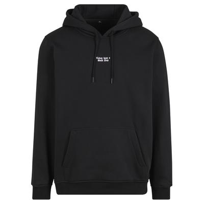 Kapuzensweatshirt MISTERTEE "MisterTee Good Day EMB Hoodie", Herren, Gr. S, schwarz, 65% Baumwolle, 35% Polyester, Rundhals, Sweatshirts