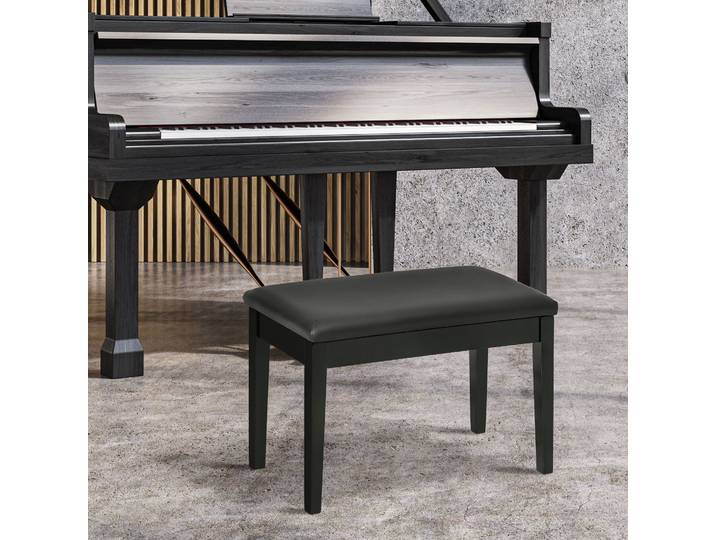 HOMCOM Banc Piano Rembourré Bois Noir 75x35cm