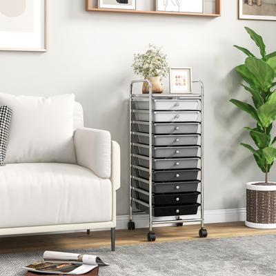 Lirago 10 Drawer Rolling Storage Cart Organizer with 4 Universal Casters