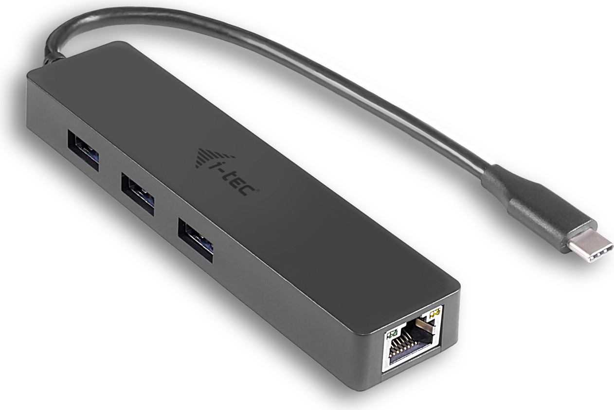 i-tec Advance USB-C Slim passieve HUB met 3 poorten en Gigabit Ethernet adapter