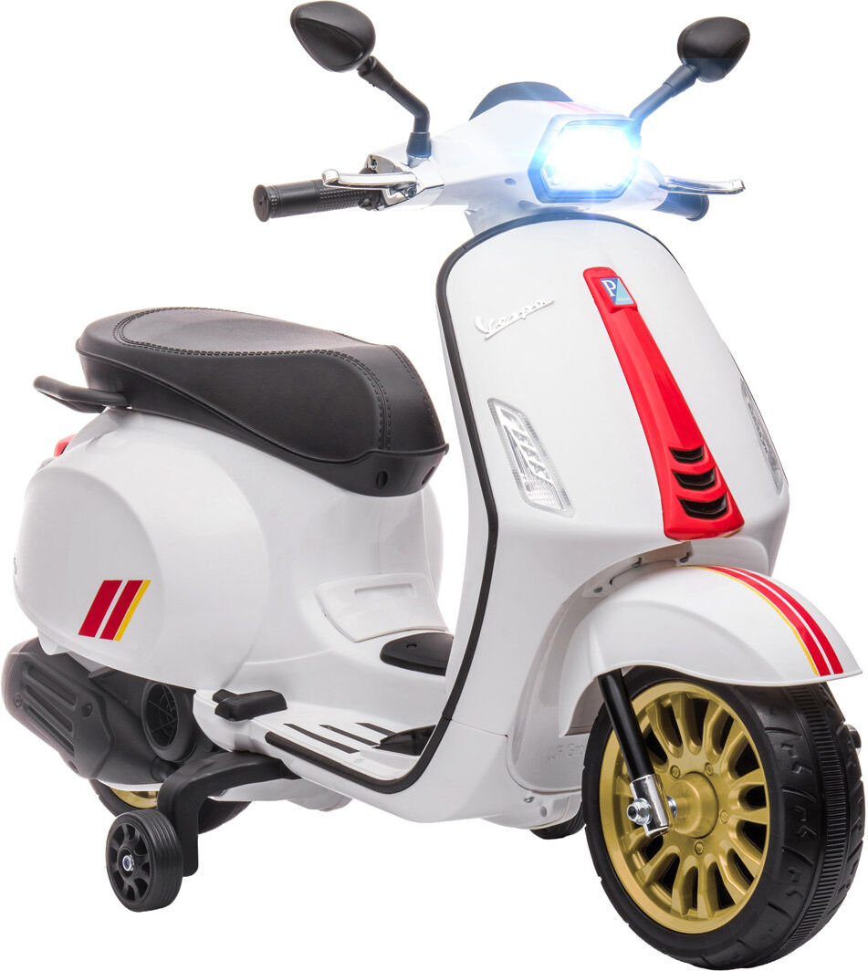 Freeport Park AIYAPLAY Vespa Licensed 12V Kids Electric Motorbike w/ Music, Light, White White 1