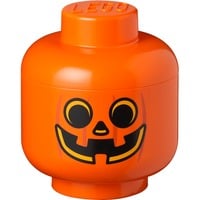 LEGO Storage Head "Kürbis", klein, Aufbewahrungsbox orange/schwarz