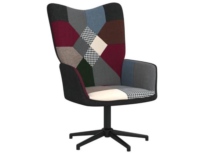 Chaise de salon - CHEZ JILI - NEUF - Patchwork Tissu - Noir - Relaxation - 1 place