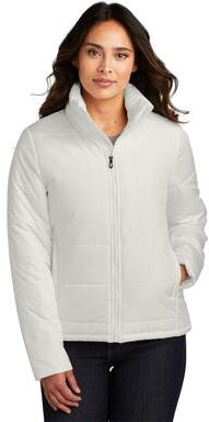 Port Authority L852 Women's Puffer Jacket in Marshmallow size 3XL   Polyester