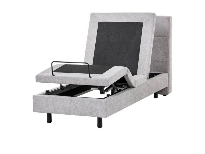 BETT verstellbar 80/200 cm Stoff Hellgrau Viceroy
