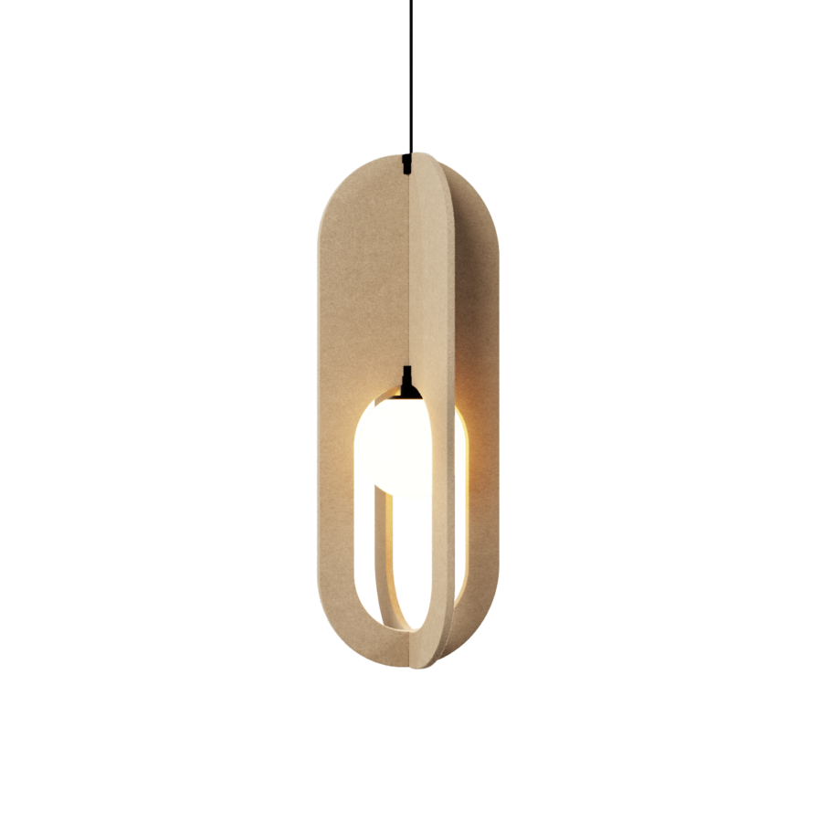 Wever & Ducré LED-Pendelleuchte SOLLI COCOON CEILING SUSP 2.0 - 3000K LF filz-kalkstein 238484LF5 5404037357413