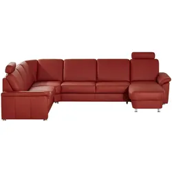 Kollektion Kraft Wohnlandschaft Leder Carolin ¦ rot ¦ Maße (cm): B: 330 H: 91 T: 240.0