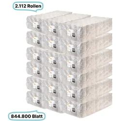 Toilettenpapierrollen, 2-lagig, 2112 Rollen, 844.800 Blatt gesamt, 400 Blatt /Rolle, Recyclingpapier, CIL- les Tissue, Series R