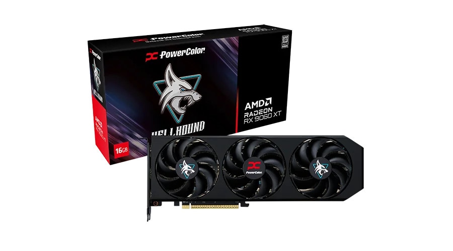 POWERCOLOR AMD Radeon RX 9060 XT Hellhound Grafikkarte 16 GB
