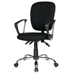 Realspace Atlas Bürostuhl Synchronmechanismus Stoff Feste Armlehne Höhenverstellbarer Sitz Schwarz 110 kg