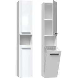 Badezimmer-Hochschrank Nel III WEISS HOCHGLANZ