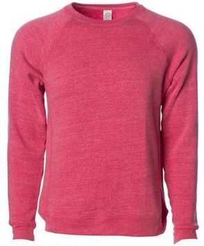 Independent Trading Co. PRM30SBC Special Blend Raglan Crewneck Sweatshirt in Pomegranate size 2XL   Cotton/Polyester