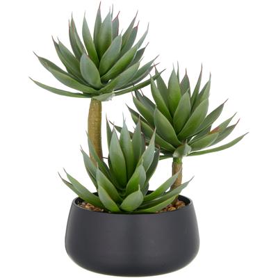 Kunstpflanze CREATIV GREEN "Agave blue glow", grün, H:28cm, Kunststoff, Kunstpflanzen, Kunstpflanze, mit dekorativem Kies
