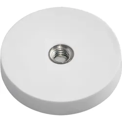 Gummierte Magnete mit Innengewinde 31 mm | weiß, Neodym, Gummi, Stahl