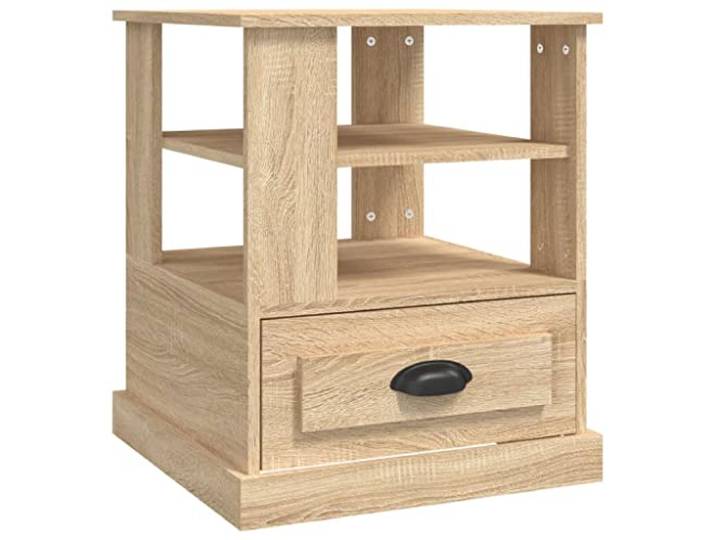 GHVBNMF Beistelltisch Sonoma-Eiche 50x50x60 cm Holzwerkstoff Sofatisch Stilvoller Kaffeetisch mit praktischer Ablage und Stauraum für Wohnzimmer und Schlafzimmer.