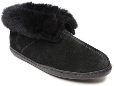 Minnetonka Sheepskin Ankle Boot - Womens 7 Black Slipper Medium