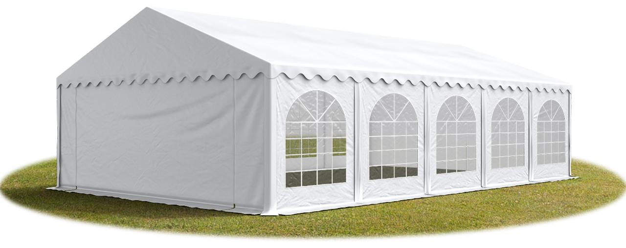 TOOLPORT Hochwertiges Partyzelt Festzelt 5x10 m PVC weiß wasserdicht