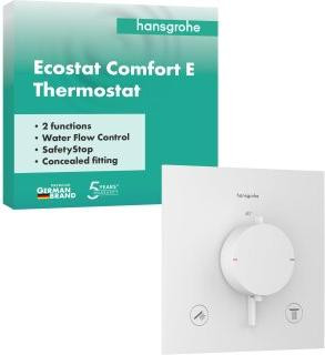 Hansgrohe Ecostat Comfort E thermostaatkraan inbouwmodel voor 2 aansluitingen matwit