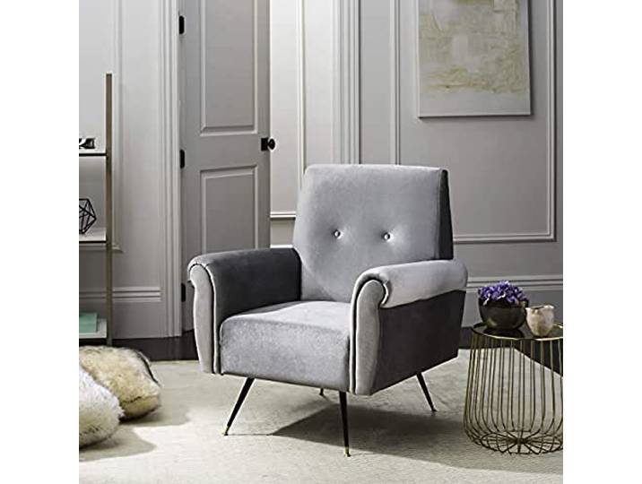 SAFAVIEH Modern Upholstered Accent Chair, in Light Grey