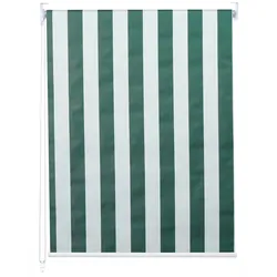 Décoshop26 - Verdunkelungsrollo für Fenster Sonnenschutz seitlich zu bedienen 80 x 160 cm blickdicht grün-weiß 04_0004463