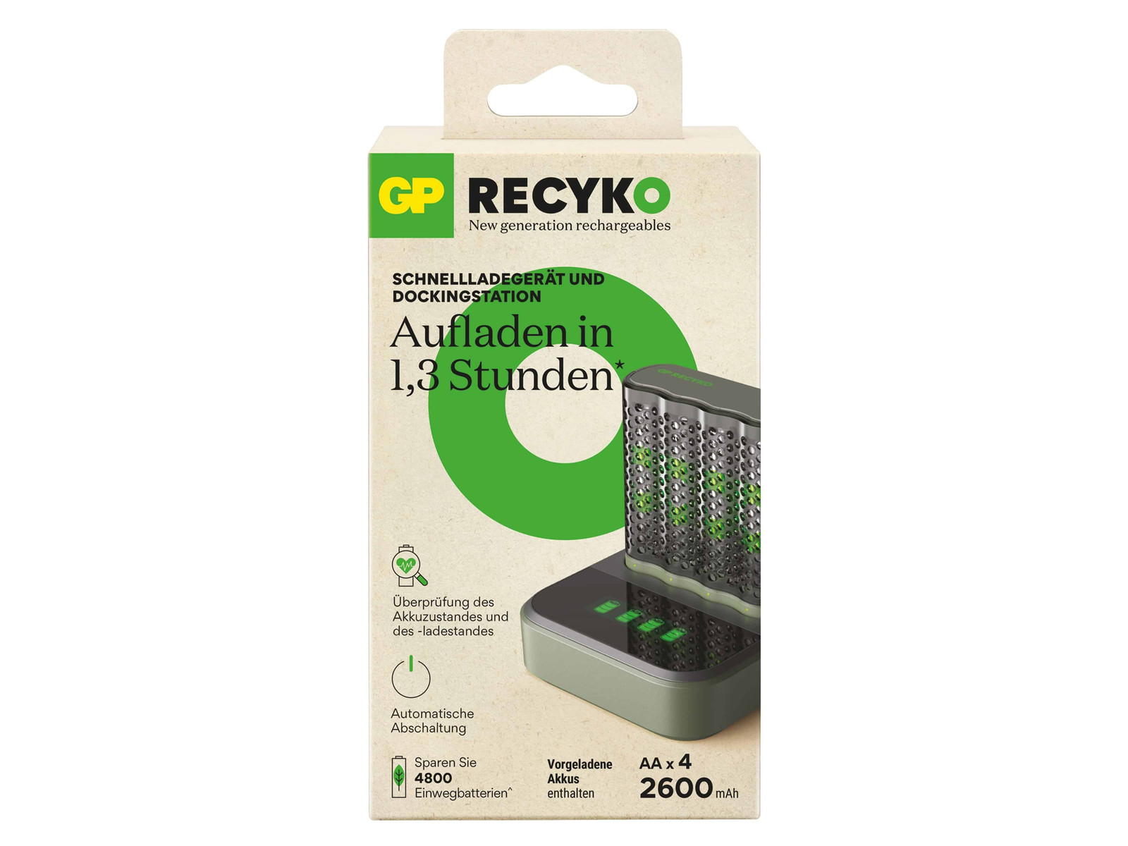 GP Batteries GP M452D 4-Port Dockingstation met Akku-Schnellladegerät en Accu's