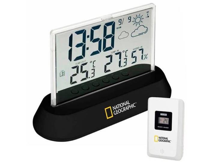 National Geographic Weerstation - Transparant - Incl. Wekkerfunctie - Draadloos