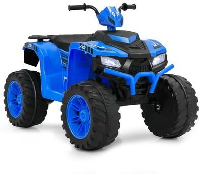 Costway 24V Kids Ride-On Electric ATV with Wireless Connection for Toddlers 3-8 Years Old-Blue