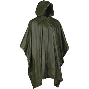 Mil-Tec Regenponcho Länge 127 cm, wiederverwendbar, mit Kapuze & Kordelzug, olivgrün, wasserdicht