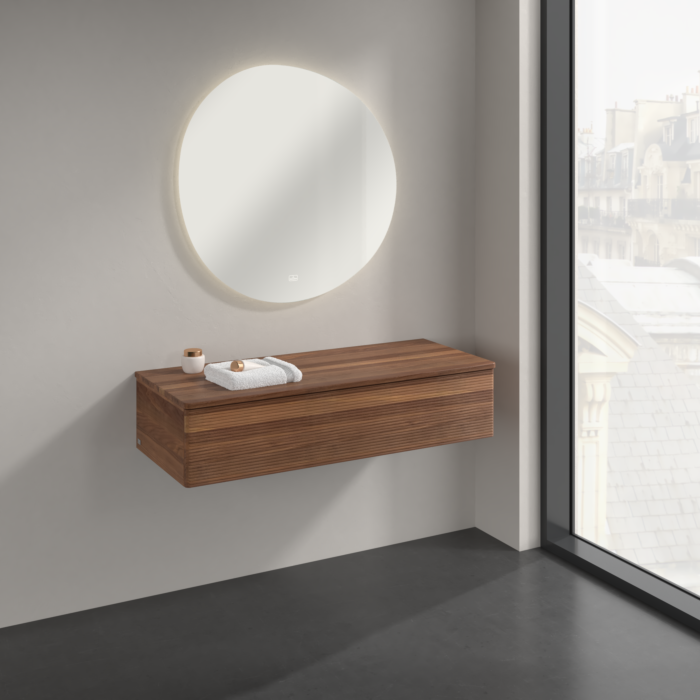 Villeroy und Boch Antao Sideboard K41102HM 120x26,8x50cm, Waschbeckenplattenfarbe warm walnut, warm walnut