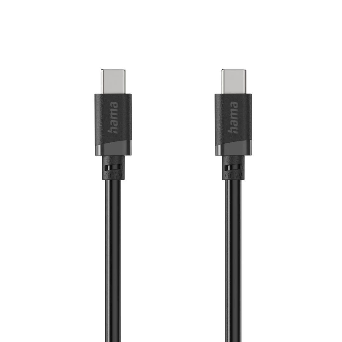 Hama 201819 0,48 Gbit/s Stecker Rundkabel USB C auf USB C 0,5 m (Schwarz) 00201819