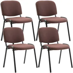 CLP 4er Set Besucherstuhl Ken Stoff braun
