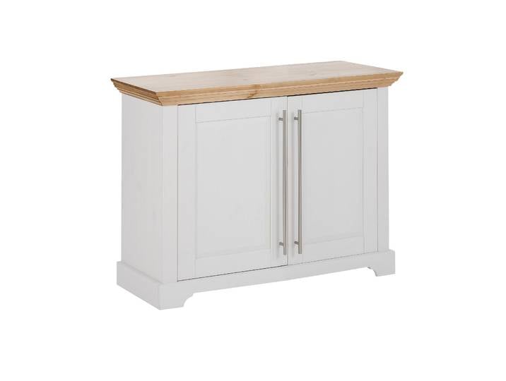 Sideboard GOODPRODUCT Melissa , weiss (weiß, honig), B:94cm H:70cm T:39cm, FSC-zertifiziertes Massivholz, Sideboards, Sideboard, Kommode im klassischen Landhausstil, Massivholz, FSC, Breite 94 cm