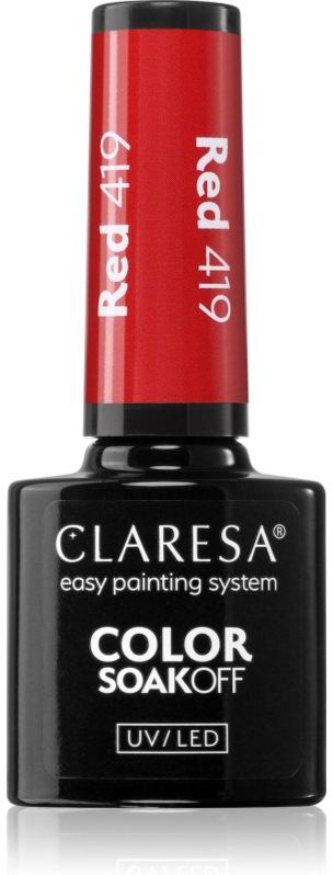 Claresa SoakOff UV/LED Color Warm Feelings gel nail polish shade Red 419 5 g