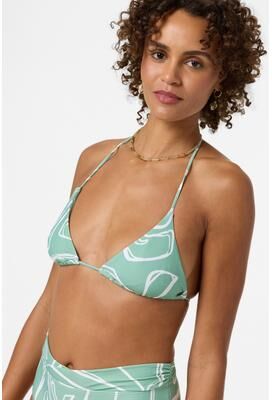 O'Neill s Ziggy Geo Venice Triangle Bikini Top in Green, Size XS, Elastane/Polyamide