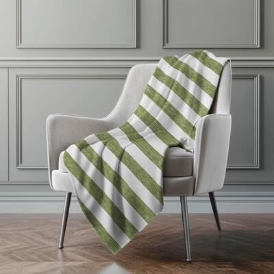 Addison Rugs Premium Machine Washable Modern Stripes Sherpa Throw Blanket