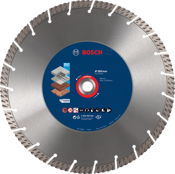 Bosch EXPERT MultiMaterial Diamanttrennscheiben, 300 x 22,23 x 2,8 x 15 mm 2608900664