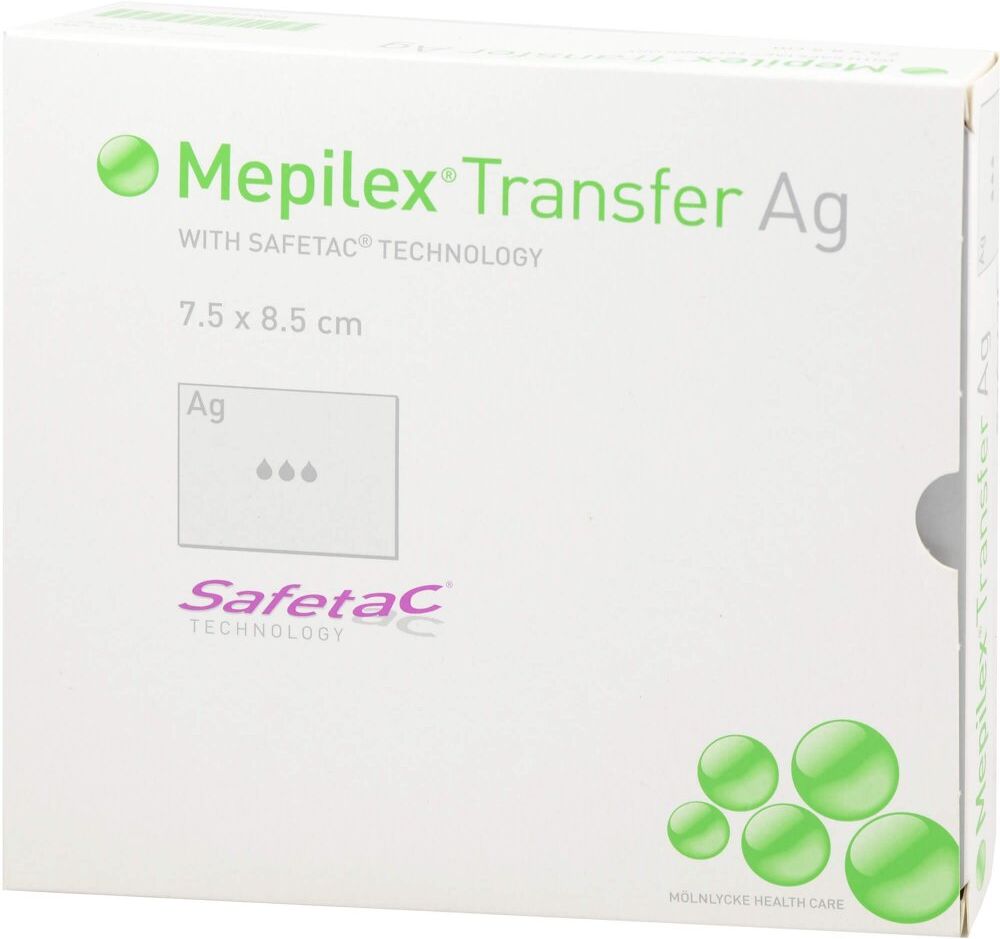 Mepilex Transfer Ag Schaumverband 7,5x8,5 cm sterilisatus 10stk