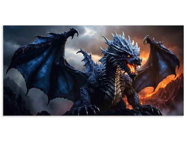 Wandbild ARTLAND Im Reich des Drachen IX , blau (farbe bild(er): blau), B:60cm H:30cm, Alu Dibond, Bilder, Wandbild, als Alubild, Leinwandbild, Poster, Wandaufkleber in verschied. Grössen