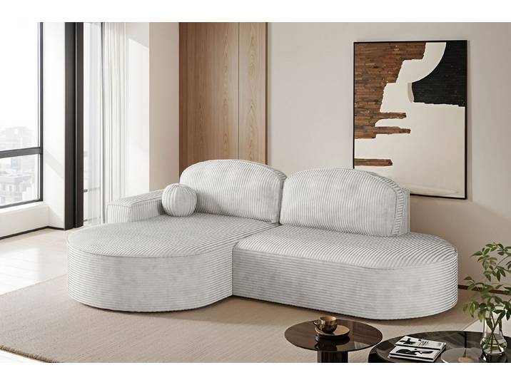 Kaiser Möbel Ecksofa mit Schlaffunktion,Bettkasten Modena Runden stoff Poso/Arena/Salvador, Elegantes Design mit Funktionalität